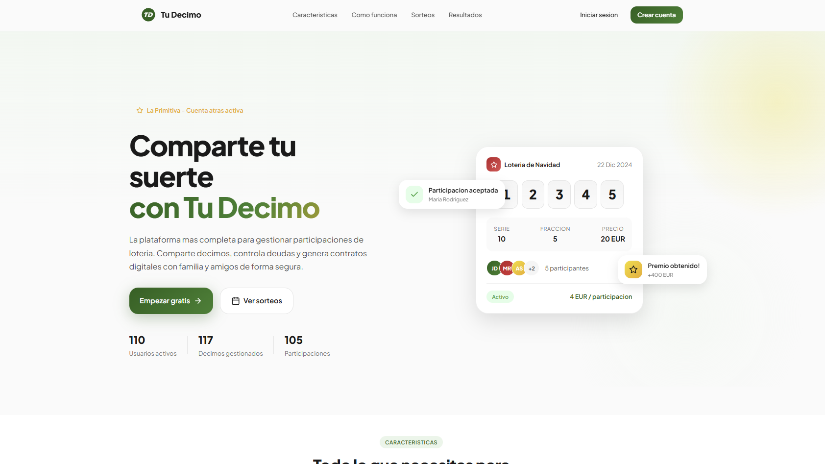 TuDecimo 🎲 - Captura del proyecto